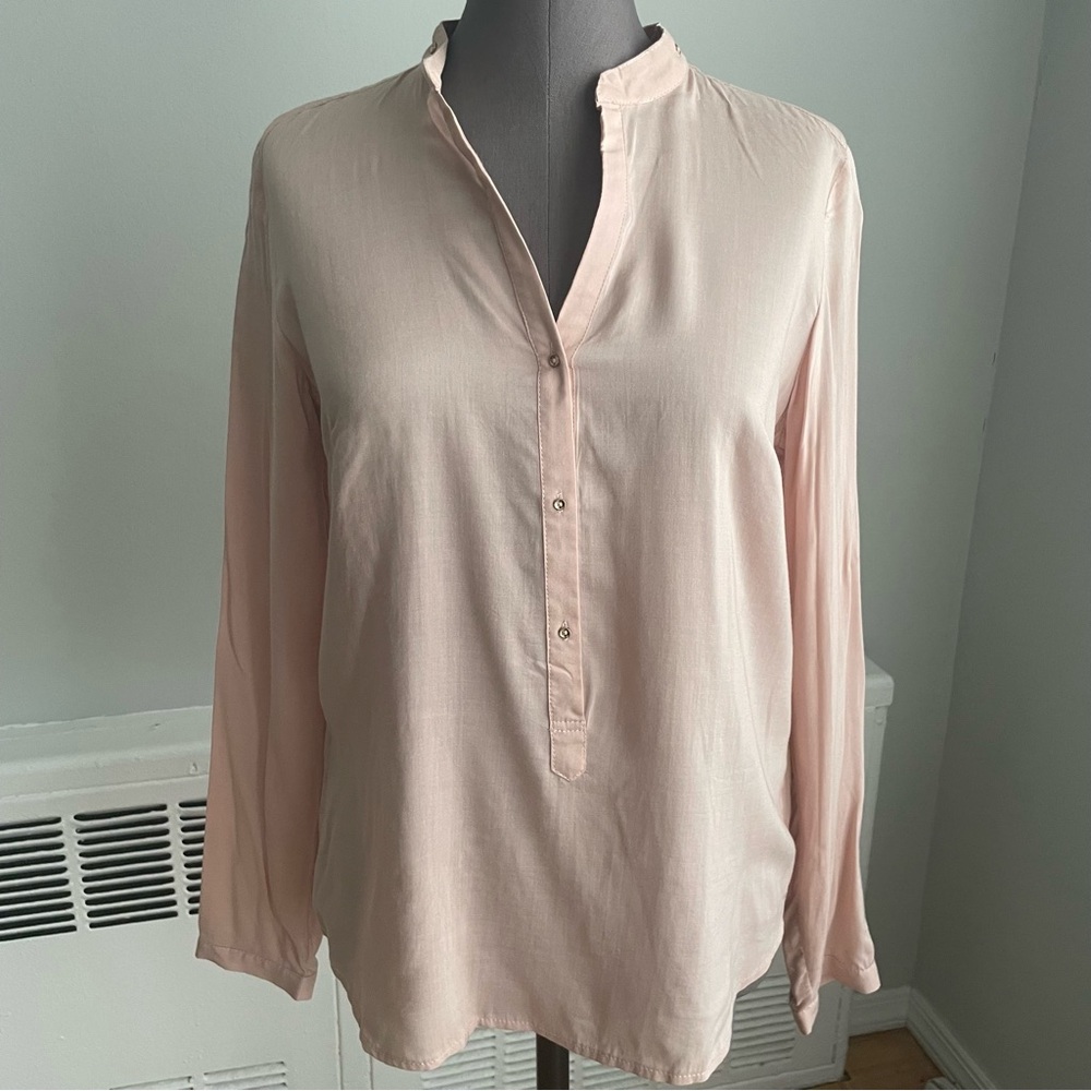 Premise Light Pink buttoned Henley Blouse